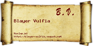 Blayer Vulfia névjegykártya